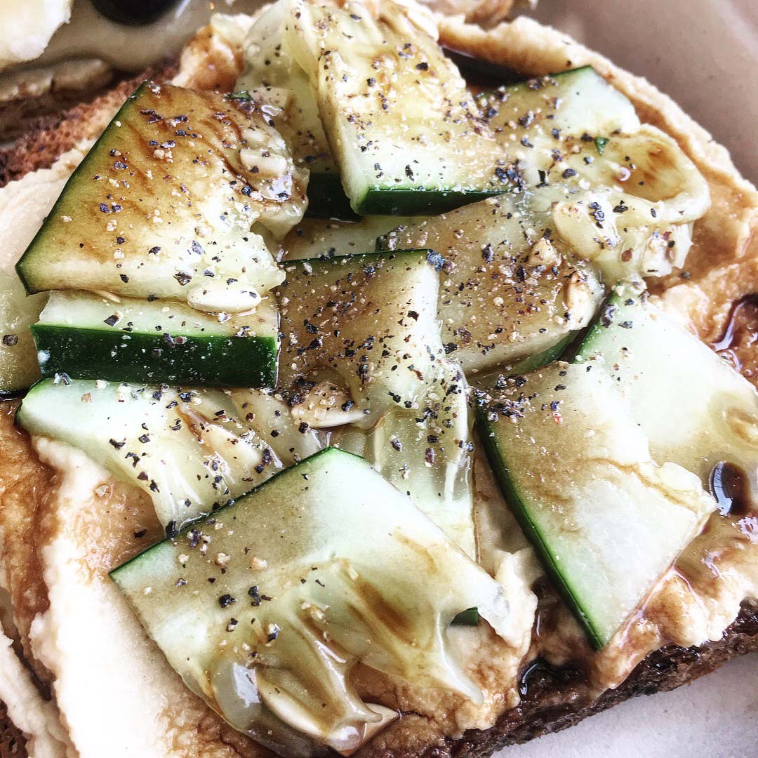 Hummus Cucumber Toast